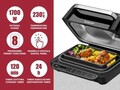 Friteuza cu aer fierbinte si gratar multifunctional Beper, 1500 W - 1700 W, 40x40x25 cm, inox/plastic, negru