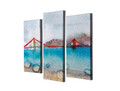 Set 3 tablouri decorative, UC106, Canvas, Lemn, Multicolor