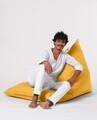 Fotoliu puf, Bean Bag Ferndale, Pyramid Bed, 145 cm, poliester impermeabil, galben