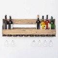 Raft pentru sticle de vin, Evila Originals, Icki011, 90x30x12 cm, Maro