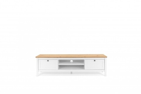 Comoda TV, Finori, Bergen 55, 160 x 45 x 40 cm, PAL/MDF, stejar/alb