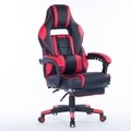 Scaun gaming, Rayan, L.70 l.69 H.122-130, piele ecologica/plastic/metal, rosu/negru