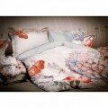 Lenjerie de pat dubla Tropic, Aglika, 3 piese, 200 x 220 cm, 100% bumbac, multicolora