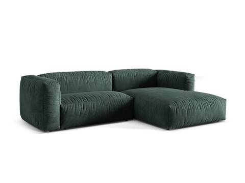 Coltar modular dreapta 2 locuri, Martina-120, Micadoni Home, 283x176x75 cm, catifea, petrol