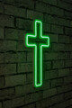 Decoratiune luminoasa LED, Cross Sign, Benzi flexibile de neon, DC 12 V, Verde